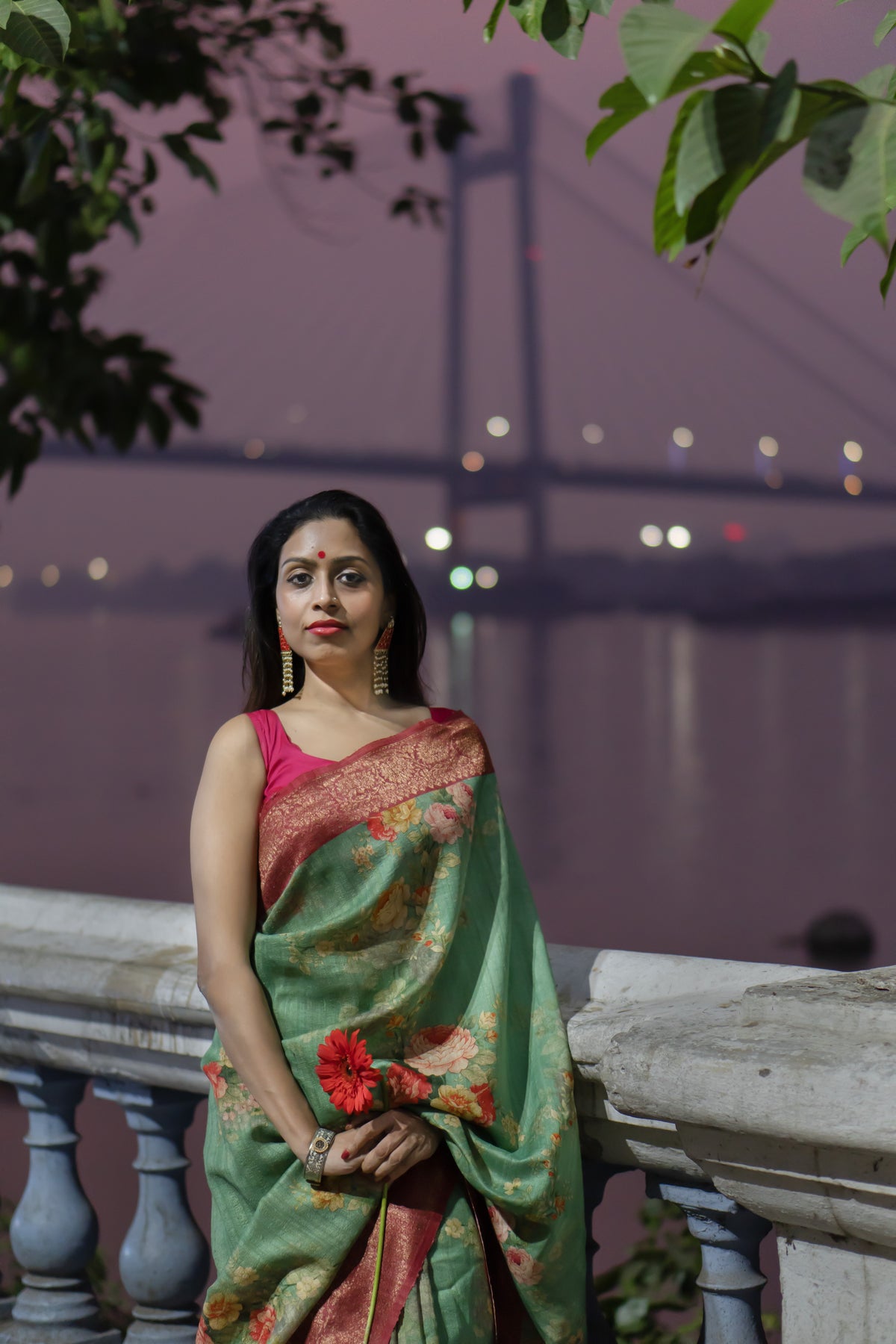 Enchante Premium Light Green Tussar Banarasi Saree with Traditional Weaving & Rich Elegance