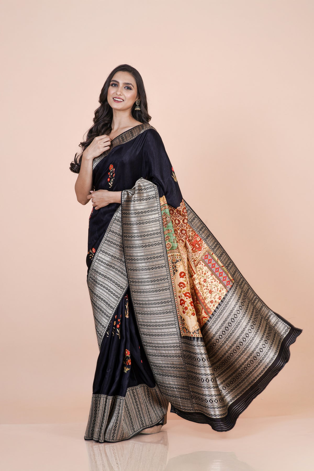 Koshika Luxury Black Khaddi Silk Saree | Timeless Heritage Ethnic Wear for Women