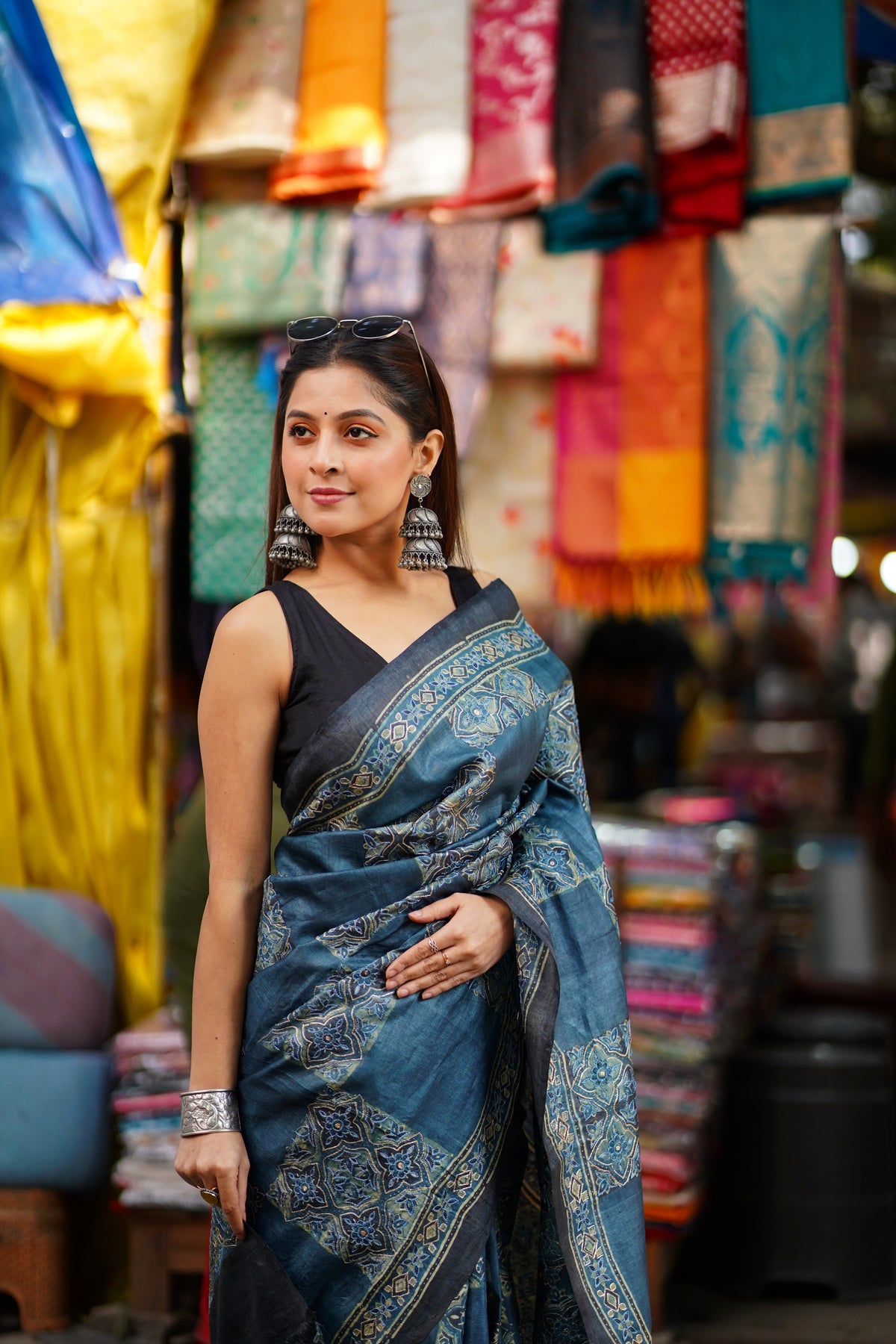 Lapis Lazuli Premium Blue Tussar Silk Saree – Lightweight Festive & Occasion Wear