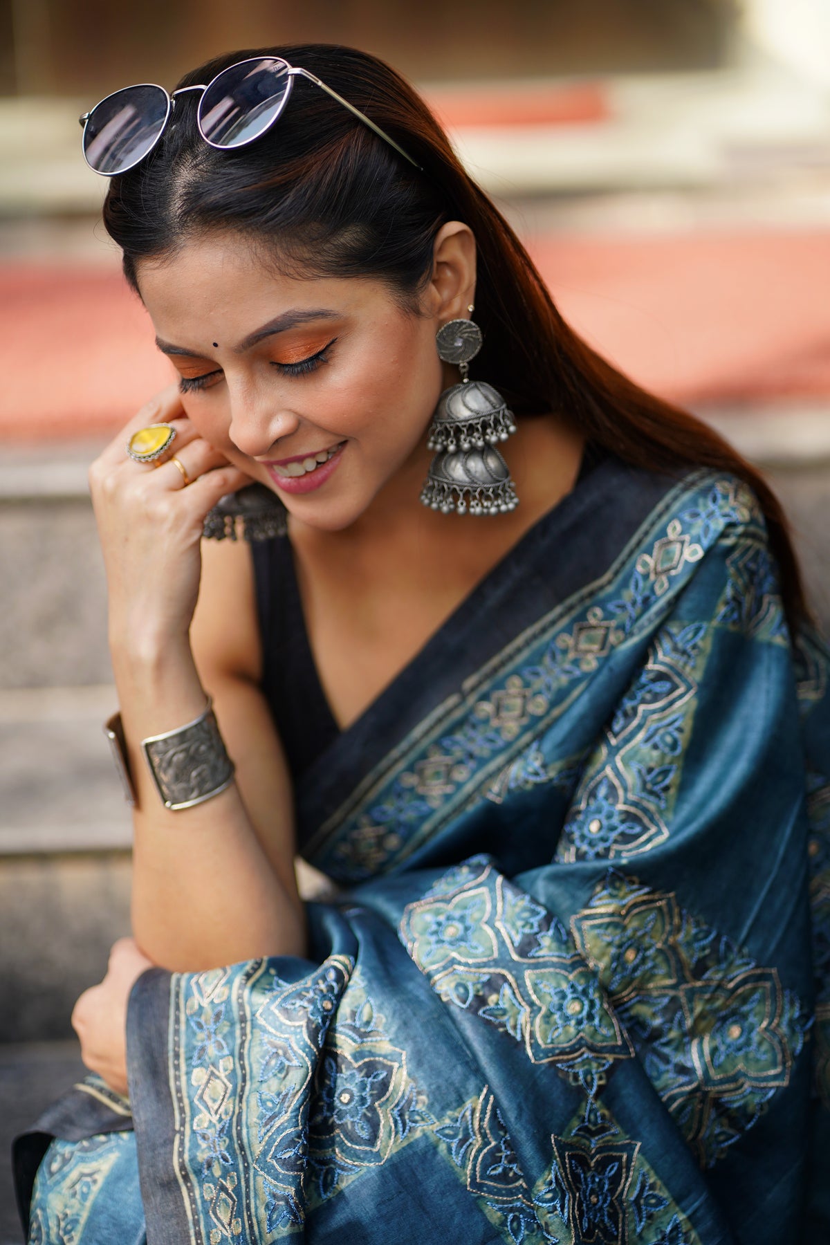 Lapis Lazuli Premium Blue Tussar Silk Saree – Lightweight Festive & Occasion Wear
