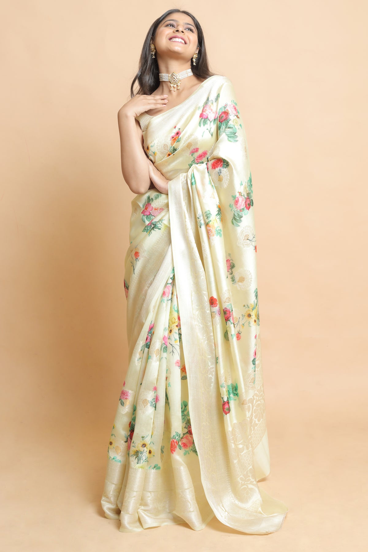 Chinyia 1 Designer Light Yellow Tussar Banarasi Saree – Timeless Festive Collection