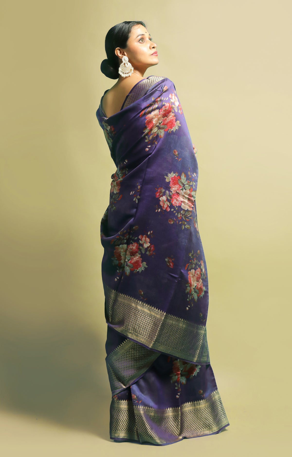 Chaitali Violet Chiniya Silk Saree | Elegant Traditional Ethnic Wear Silk Saree