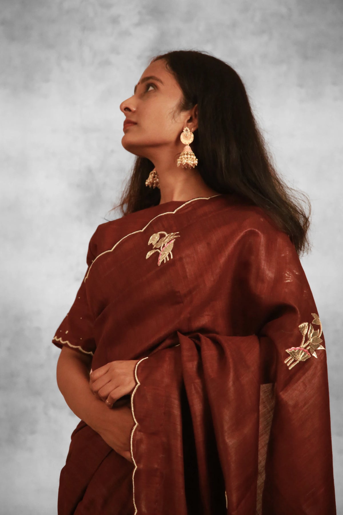 Rag Designer Maroon Tussar Silk Saree | Rich Traditional Silk Saree for Festive Wear
