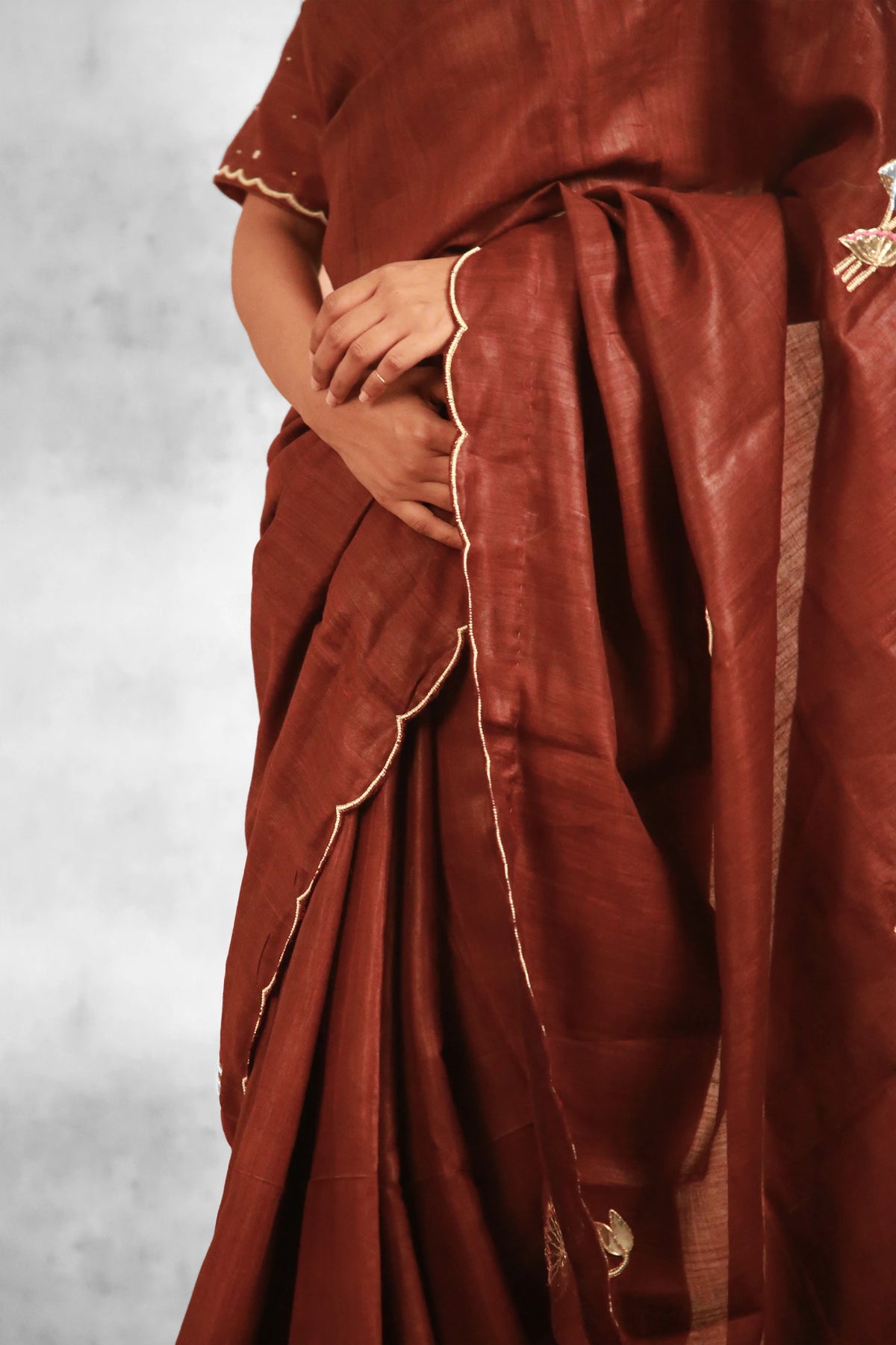 Rag Designer Maroon Tussar Silk Saree | Rich Traditional Silk Saree for Festive Wear
