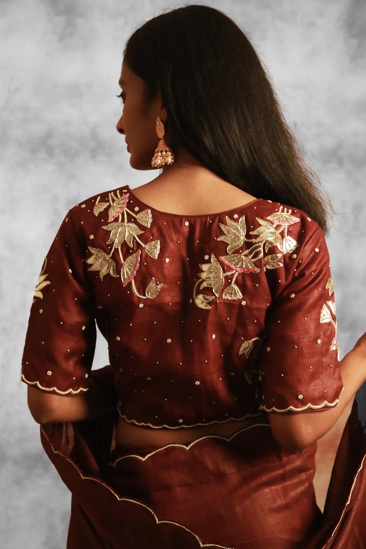 Rag Designer Maroon Tussar Silk Saree | Rich Traditional Silk Saree for Festive Wear