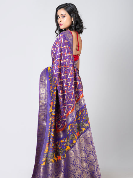 ROYAL LAVENDER Violet Leheriya Dola Saree | Timeless Ethnic Elegance for Special Occasions