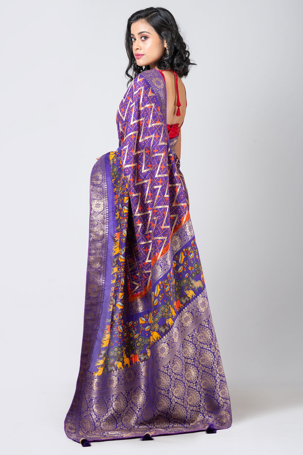 ROYAL LAVENDER Violet Leheriya Dola Saree | Timeless Ethnic Elegance for Special Occasions