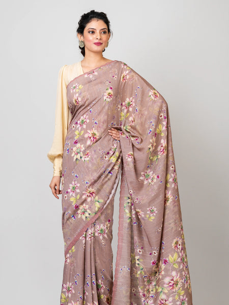 Premium Grey Festive Crepe Saree with Sequin Work
