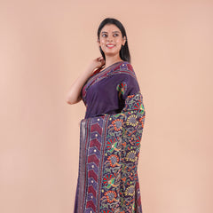 Komal | Chanderi saree katha with mirror work