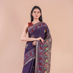Komal | Chanderi saree katha with mirror work