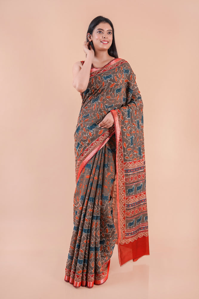 Nazakat | Chanderi saree katha with sequence work
