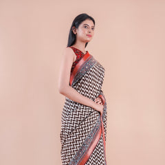 Dhaga | Chanderi saree katha with mirror work