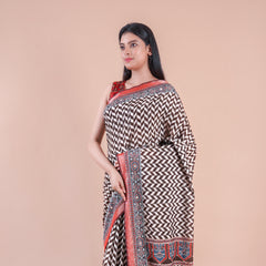 Dhaga | Chanderi saree katha with mirror work