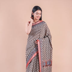 Dhaga | Chanderi saree katha with mirror work
