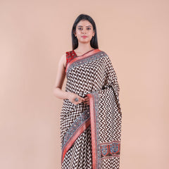 Dhaga | Chanderi saree katha with mirror work