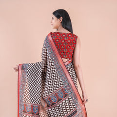 Dhaga | Chanderi saree katha with mirror work