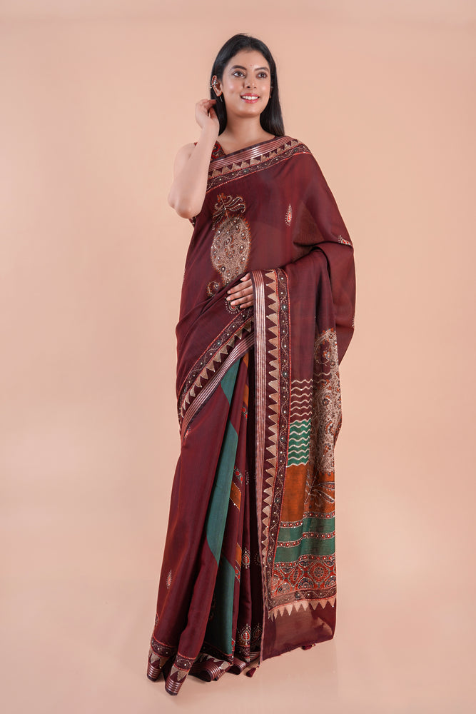 Sutra | Chanderi saree katha with sequence work