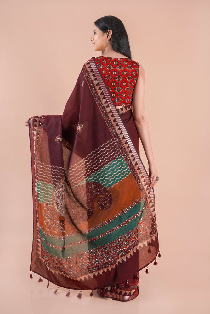 Sutra | Chanderi saree katha with sequence work