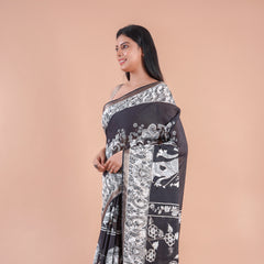 Ruhani | BLACK PICHWAI CHANDERI SAREE