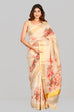 Ivory blossom 2 Traditional Off White Cotton Saree with Floral Print Kasavu Style