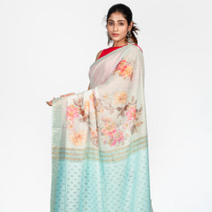 The Seafoam Serenity Saree