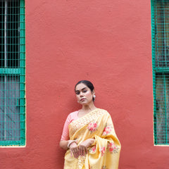 Floral Opus - Floral Yellow Saree