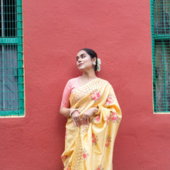 Floral Opus - Floral Yellow Saree