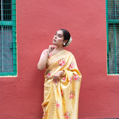 Floral Opus - Floral Yellow Saree