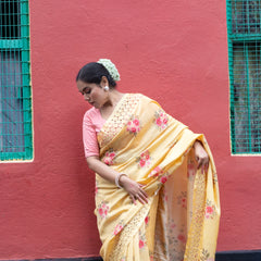 Floral Opus - Floral Yellow Saree