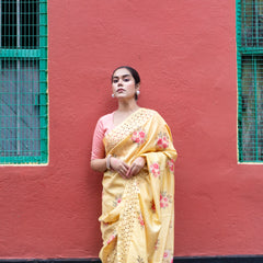 Floral Opus - Floral Yellow Saree