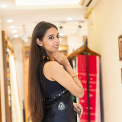 Handcrafted Black Tussar Saree