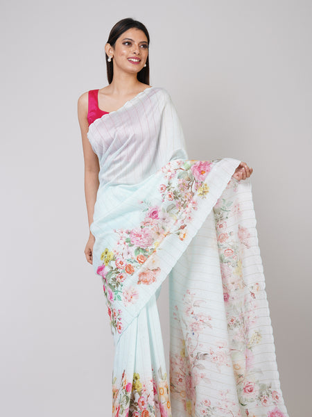 Sea green charm | Designer Sea Green Sequins Embellished Saree for Festive & Party Wear