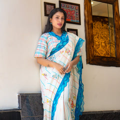 Women’s White Chanderi Saree for Ethnic & Festive Look
