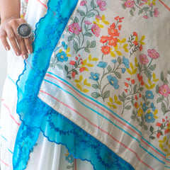 Women’s White Chanderi Saree for Ethnic & Festive Look