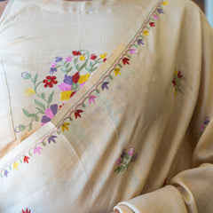 Designer Cream Tussar Saree – Timeless Minimal Festive Wear Saree