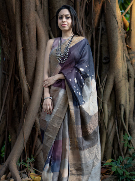 Golden glow | Golden glow Premium Copper Tussar Zari Saree – Rich Traditional Saree for Weddings