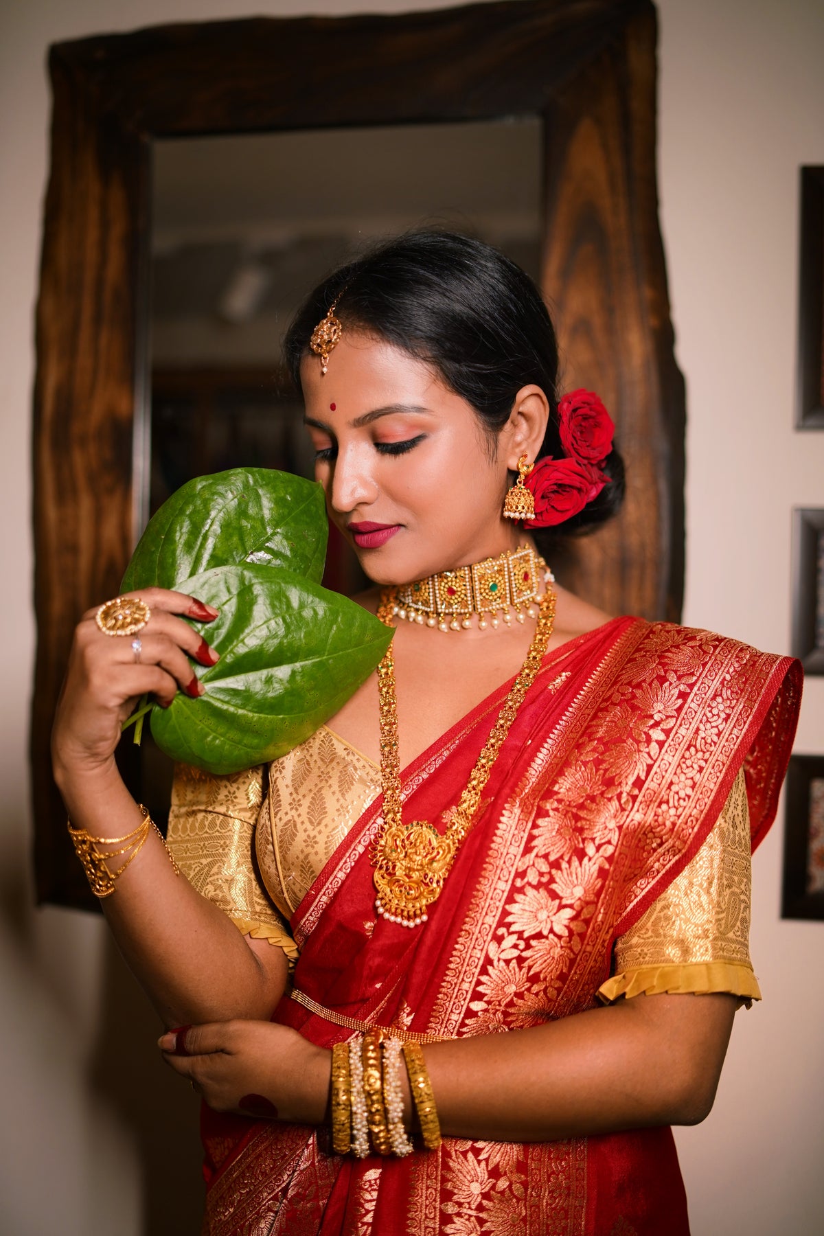 Chinyiak copy Heritage Red Khaddi Banarasi Saree with Luxurious Zari Weaving