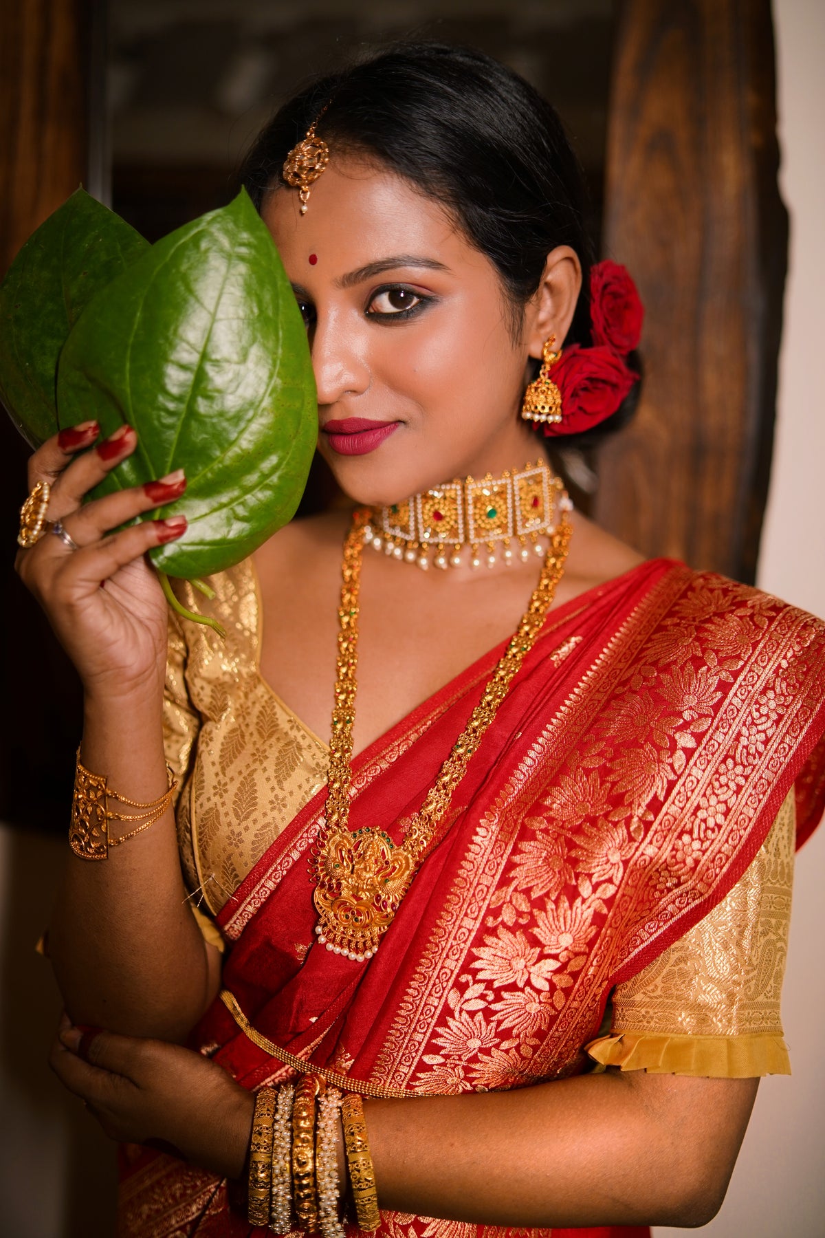 Chinyiak copy Heritage Red Khaddi Banarasi Saree with Luxurious Zari Weaving