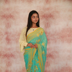 Sunny Blooms on Blue