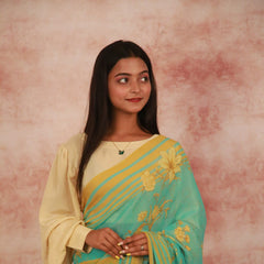 Sunny Blooms on Blue