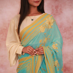 Sunny Blooms on Blue