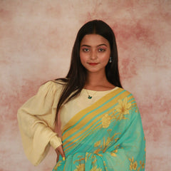 Sunny Blooms on Blue