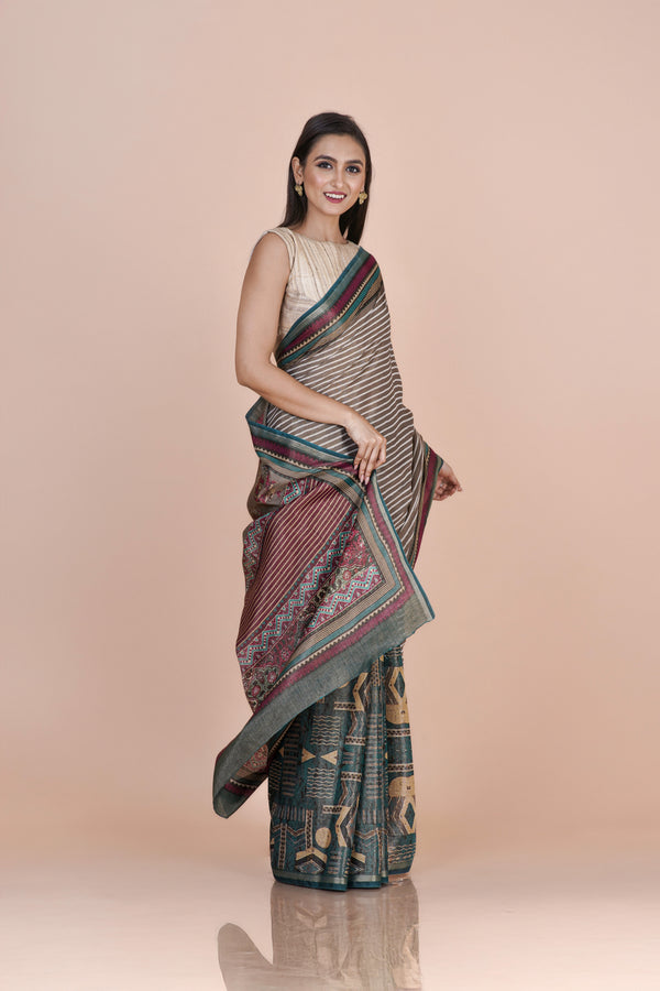 Rachna Multicolor Cotton Tissue Saree – Lightweight Elegant Sheer Ethnic Wear Saree