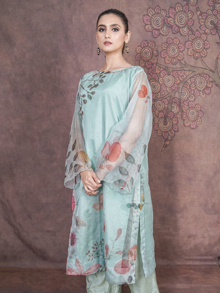 Breeze Premium Mint Blue Russian Silk Dress with Soft Luxury Finish