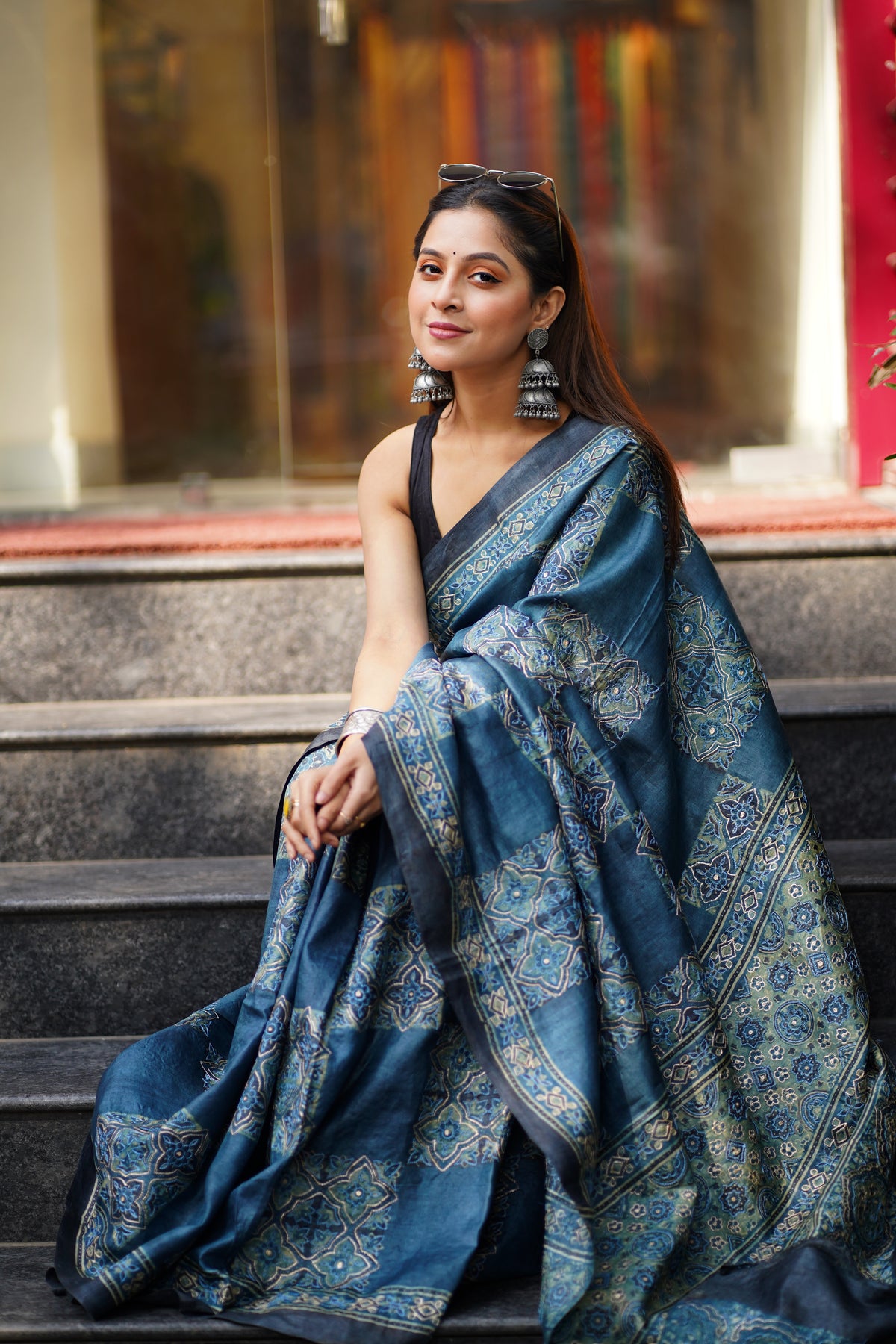 Lapis Lazuli Premium Blue Tussar Silk Saree – Lightweight Festive & Occasion Wear