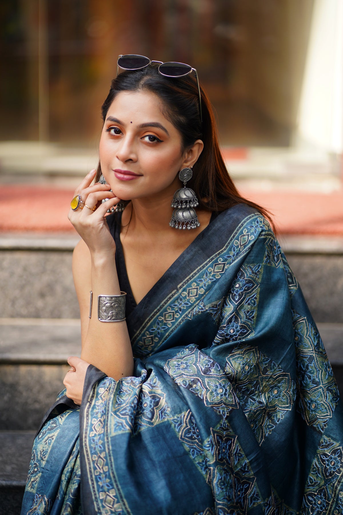 Lapis Lazuli Premium Blue Tussar Silk Saree – Lightweight Festive & Occasion Wear