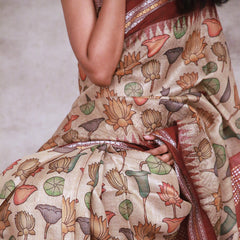 Kalamkari Bloom on Tusser