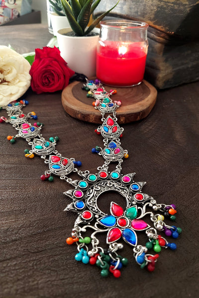 Multi colored stone Neckpiece