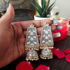 Teal blue jhumka