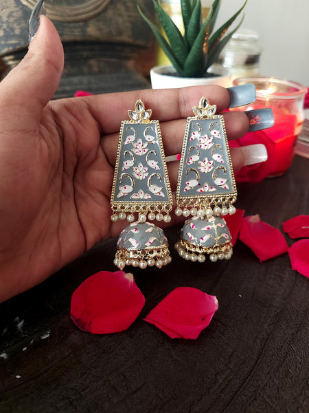 Teal blue jhumka